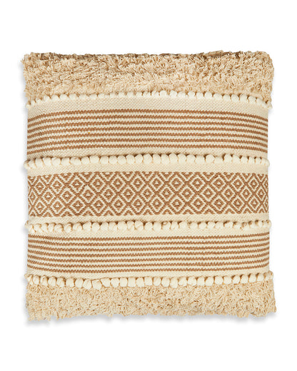 Beige bohemian 24 x 24 Beige Cushion cover - Set of 2