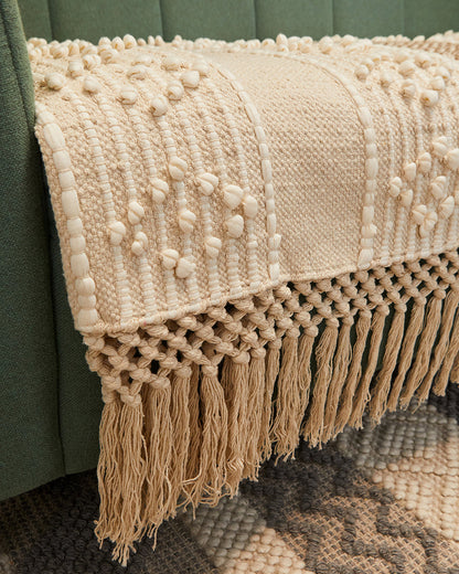 Pearl design 2 seater sofa cover with tassles