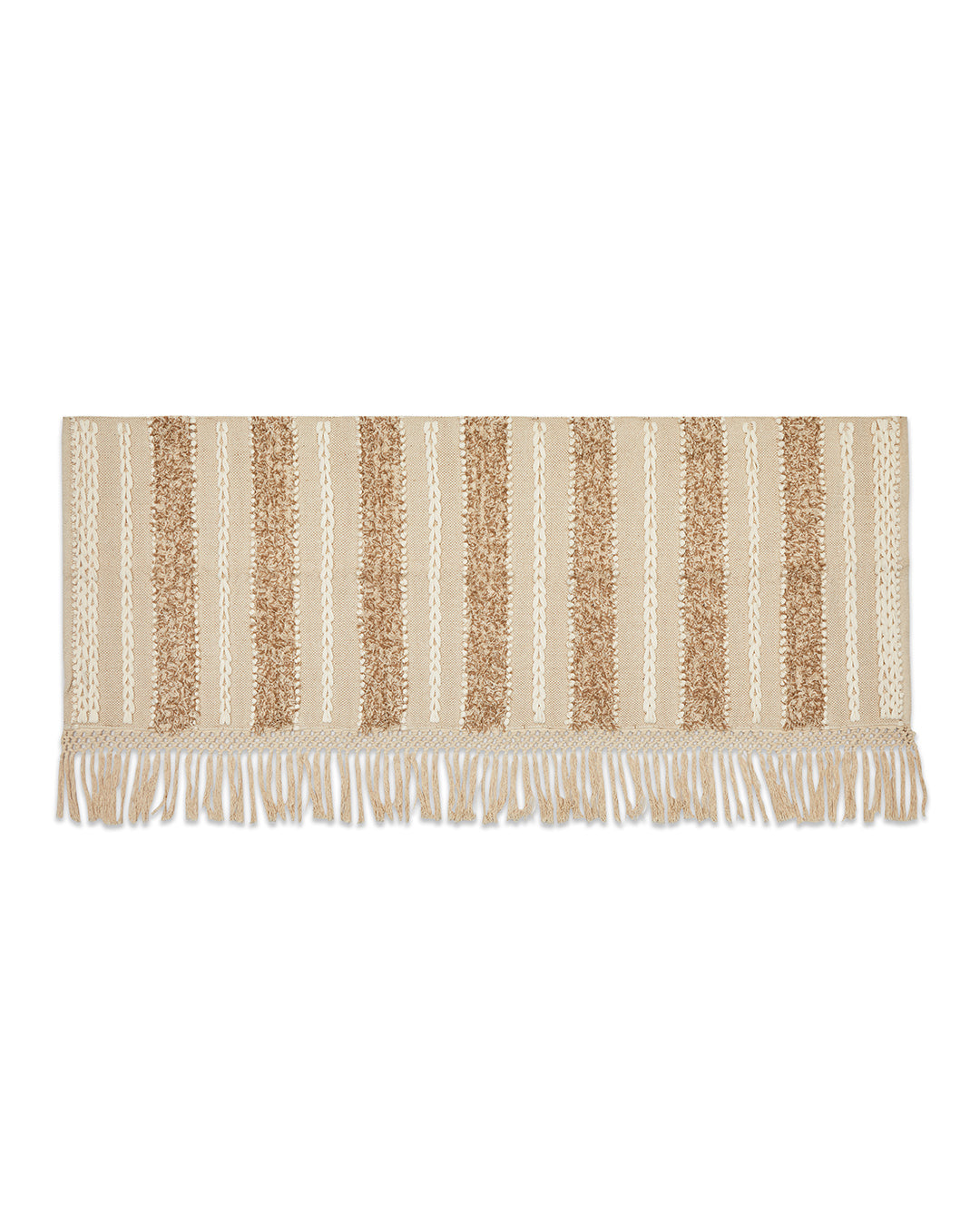 Tufted Beige 3 seater sofa cover with tassles