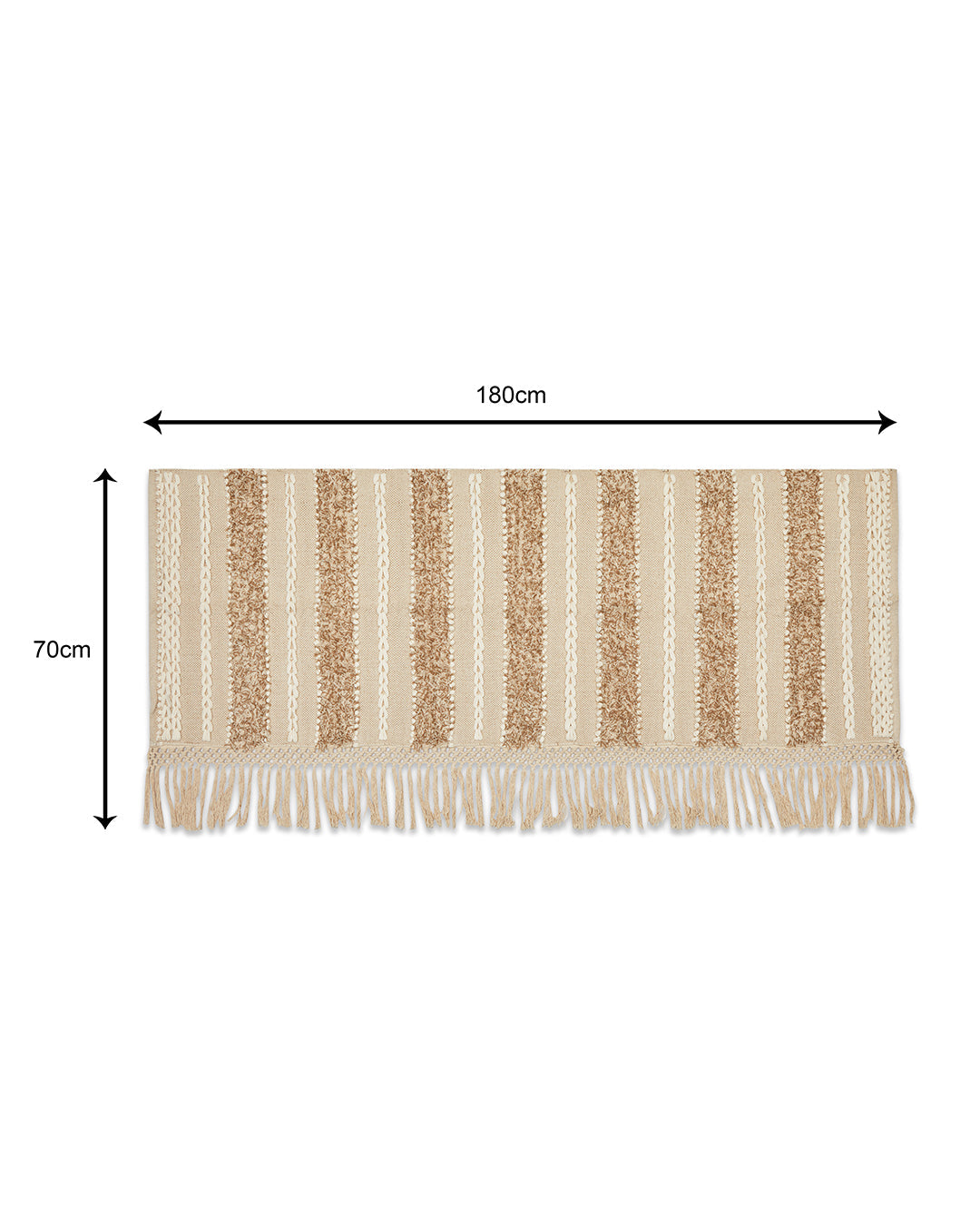 Tufted Beige 3 seater sofa cover with tassles