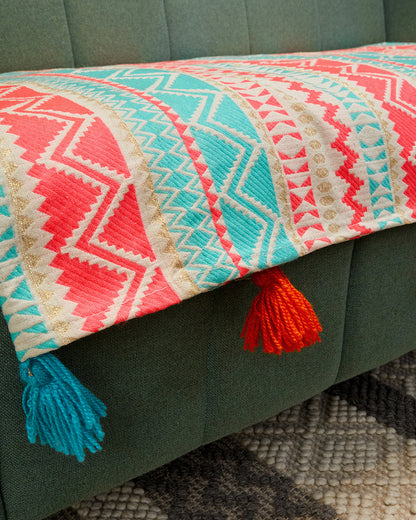 Sea green jacquard 2 seater sofa cover
