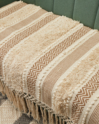 Lovely Beige 3 seater sofa cover with tassles