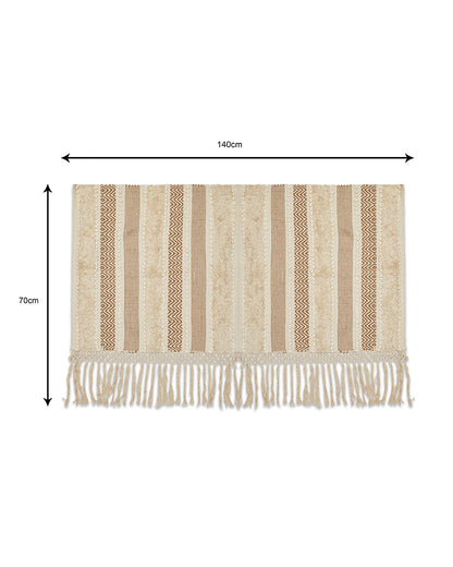 Lovely Beige 2 seater sofa cover with tassles