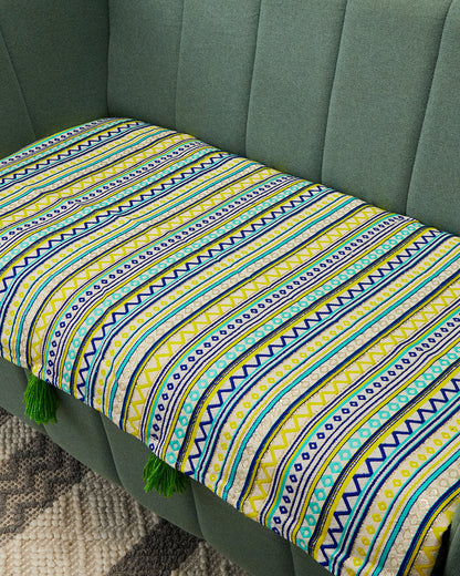 Green jacquard 2 seater sofa cover
