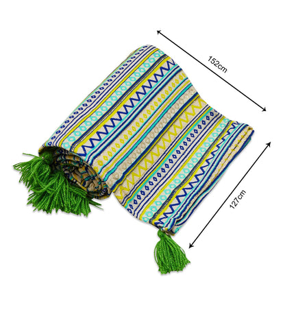 Fresh Green yellow sofa throw blanket