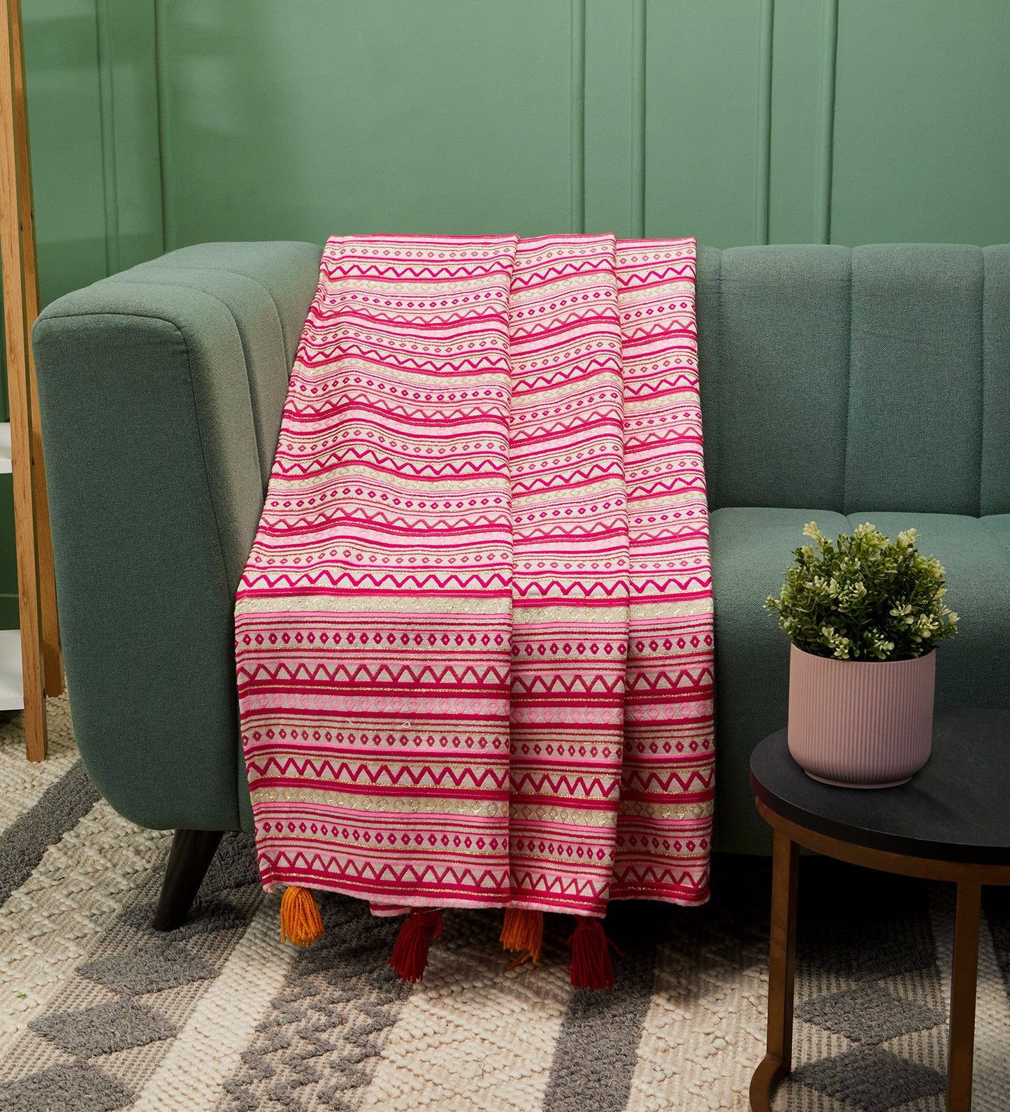 Artistic pink sofa throw blanket