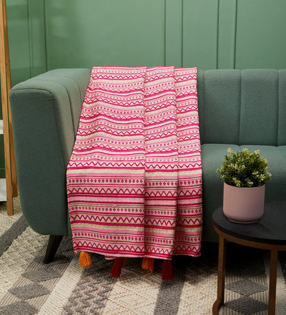 Artistic pink sofa throw blanket
