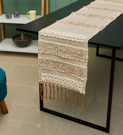 Bohemian table runner with tassles