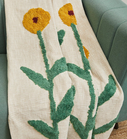 Sunflower throw blanket with tassle