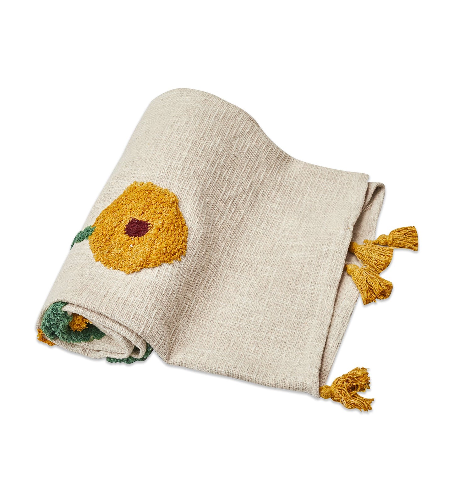 Sunflower throw blanket with tassle