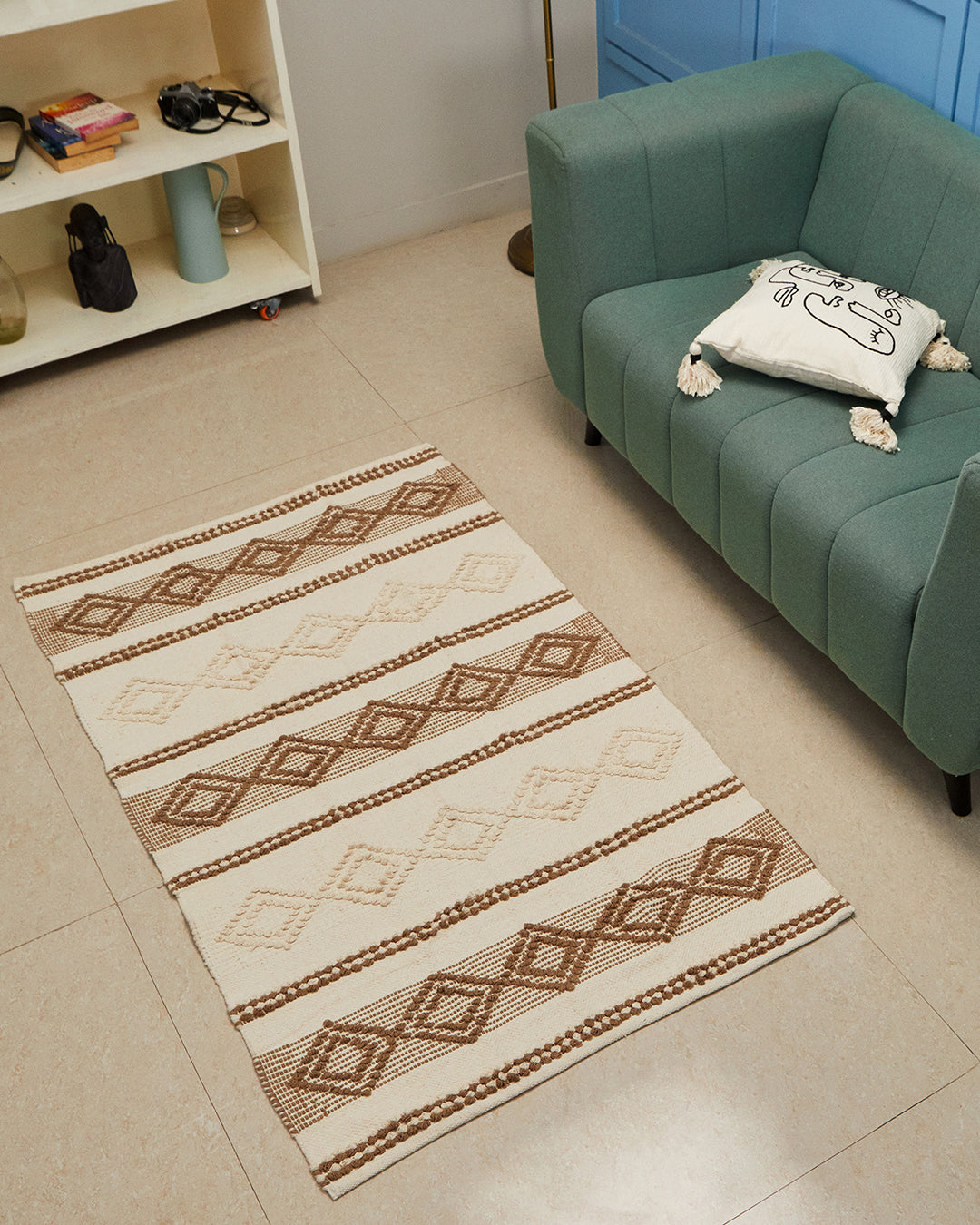 JutiePie Cotton Handloom 3ft x 5 ft carpet