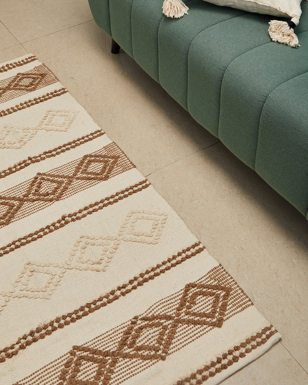 JutiePie Cotton Handloom 3ft x 5 ft carpet