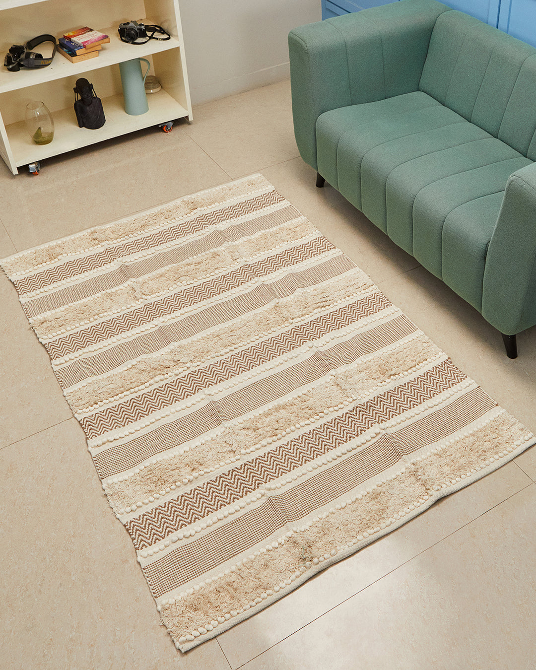 JutiePie Cotton Handloom 4ft x 6 ft carpet