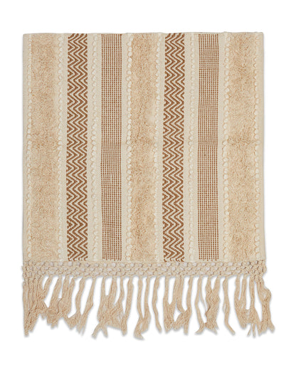 Lovely Beige 1 seater sofa cover with tassles