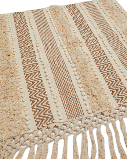 Lovely Beige 1 seater sofa cover with tassles