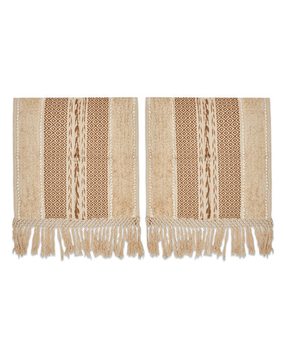 Braided Beige 1 seater sofa cover with tassles