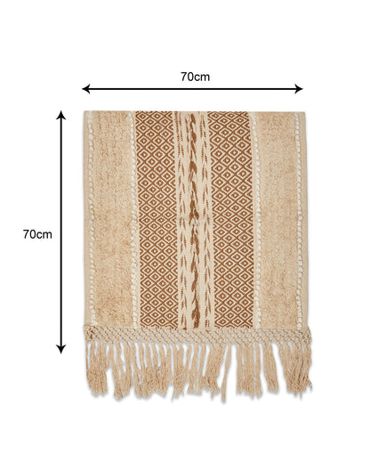 Braided Beige 1 seater sofa cover with tassles