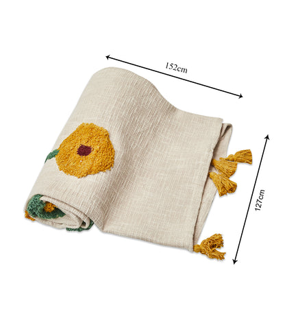 Sunflower throw blanket with tassle