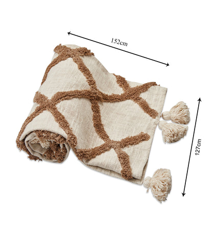 Beige & brown sofa throw blanket